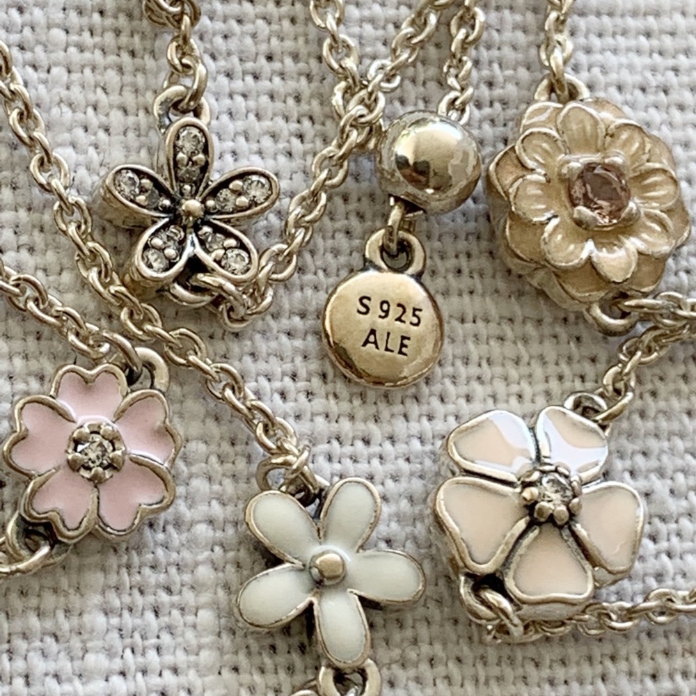 Pandora 925 sterling silver 31”long necklace.